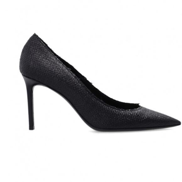 Saint Laurent Anja Woven Pointed Toe Pumps Black Sz 36 / US 6 - Picture 1 of 16